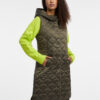 Orsay Khaki Ladies Long Quilted Vest - Women
