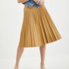 Orsay Light Brown Women's Leatherette Pleated Skirt - Ladies