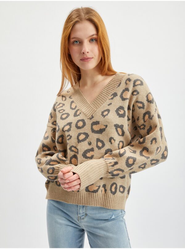 Orsay Light Brown Womens Patterned Sweater - Women