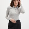 Orsay Light Grey Womens Lined Polo T-Shirt - Women