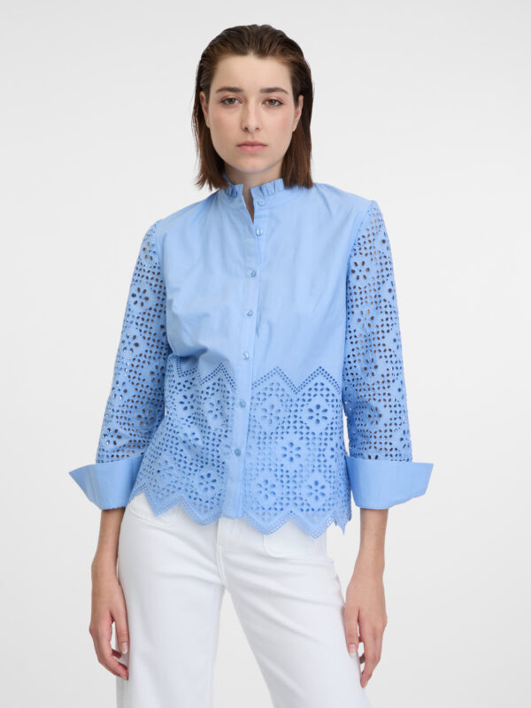 Orsay Light blue lady blouse with decorative details - Women