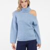 Orsay Light blue women's turtleneck with slit - Women