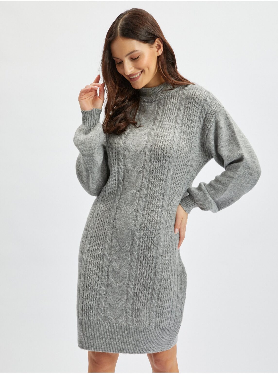 Orsay Light grey women's sweater dress - Women's