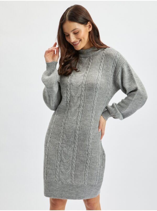 Orsay Light grey women's sweater dress - Women's