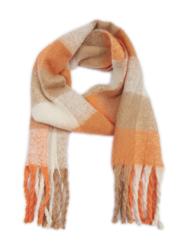 Orsay Orange-Beige Women's Plaid Scarf - Women's