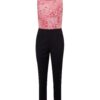 Orsay Pink-Black Women Floral Overall - Women