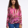 Orsay Pink Burgundy Ladies Patterned Blouse - Women