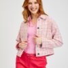 Orsay Pink Ladies Plaid Jacket - Ladies