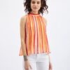 Orsay Pink-Orange Ladies Striped Blouse - Ladies