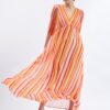 Orsay Pink-Orange Ladies Striped Maxi Dress - Women
