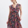 Orsay Red-Black Women Floral Dress - Women