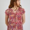 Orsay Red-Pink Ladies Patterned Blouse - Women