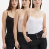 Orsay Set of three women's basic tank tops in white