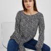 Orsay White-Black Ladies Patterned Blouse - Women