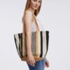 Orsay White-Black Ladies Striped Bag - Women