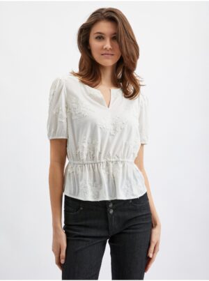 Orsay White Ladies Flowered Blouse - Women