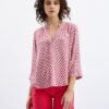 Orsay White & Pink Ladies Patterned Blouse - Ladies