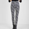 Orsay White and Black Ladies Patterned Suede Trousers - Women