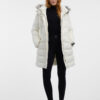 Orsay Women's Cream Quilted Coat with Faux Fur - Women