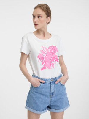 Orsay Women's White T-Shirt with Short Sleeves - Women