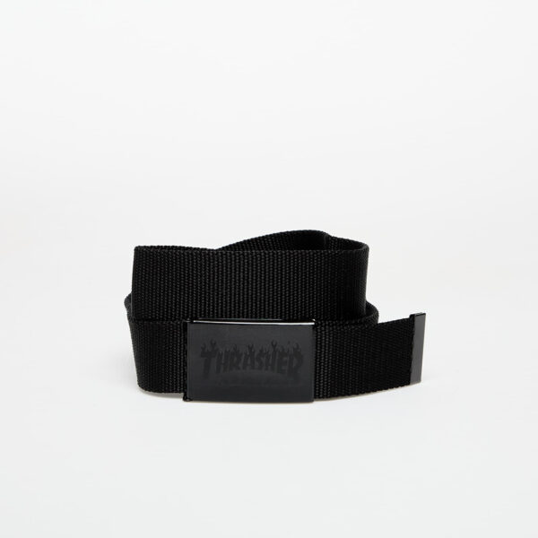 Öv Thrasher Flame Logo Web Belt Black Universal-alacsony-ár