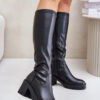 Over-the-knee boots made of Eco Leather on Heel Vinceza Black