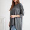 Oversize blouse in graphite melange
