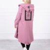 Oversize dark pink cape with hood