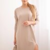 Oversize dress dark beige
