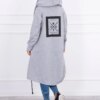 Oversize gray cape with hood