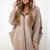 Oversize insulated sweatshirt dark beige