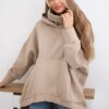Oversize insulated sweatshirt light beige