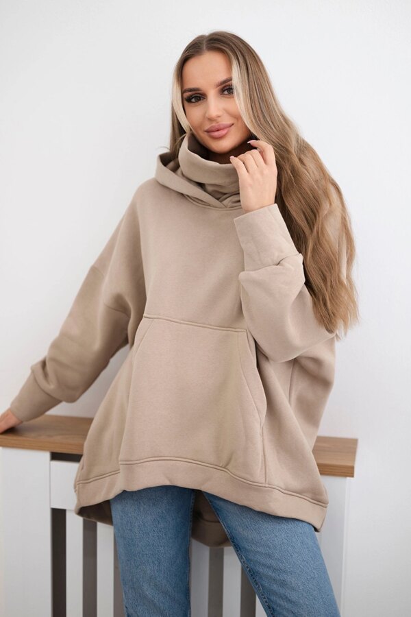 Oversize insulated sweatshirt light beige