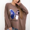 Oversize mocca print blouse