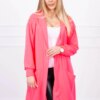 Oversize pink neon cape with hood