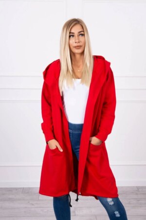 Oversize red cape with hood