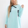 Oversize sweatshirt with asymmetrical sides mint
