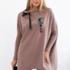 Oversize sweatshirt with mocha asymmetrical sides