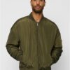 Oversized Bomber Jacket Dark Olive