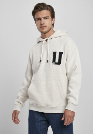 Oversized Frottee Patch Hoody light gray
