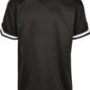 Oversized Stripes Mesh Tee Black