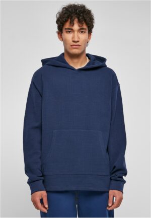 Oversized Waffle Hoody Dark Blue