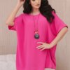 Oversized blouse with a pendant in pink color