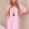 Oversized blouse with pendant light pink color