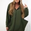 Oversized insulated sweatshirt in khaki color