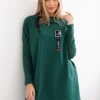 Oversized sweatshirt with asymmetrical sides in green