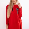 Oversized sweatshirt with asymmetrical sides red