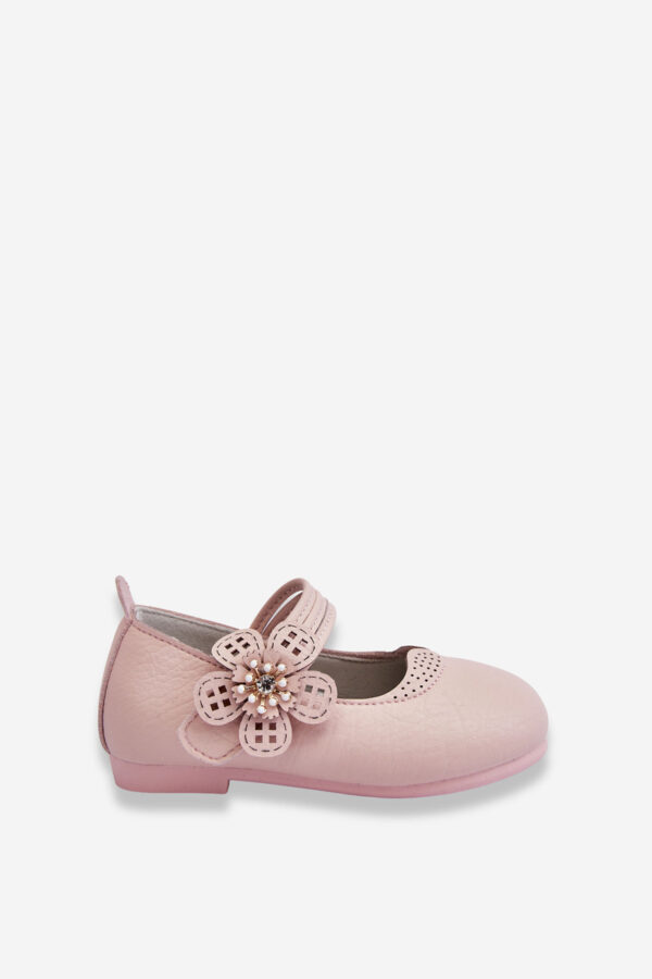 PA1 Gyermek Bőr Balerina Virág Pink Cobi