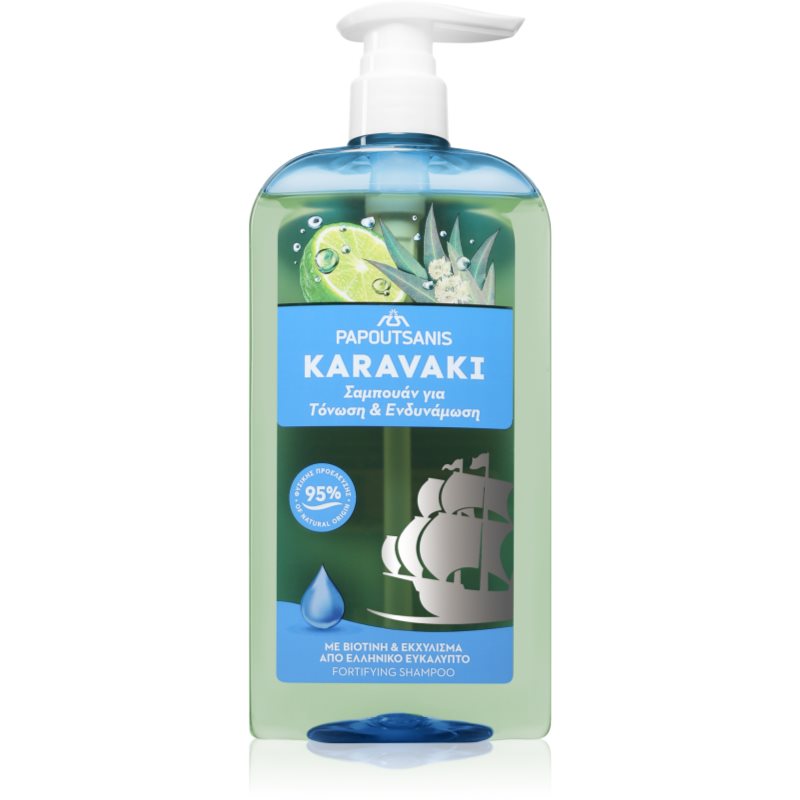 PAPOUTSANIS Karavaki Tonic & Strength sampon hajra 600 ml-ár