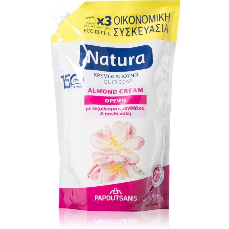 PAPOUTSANIS Natura Almond Cream folyékony szappan utántöltő 750 ml-Ár
